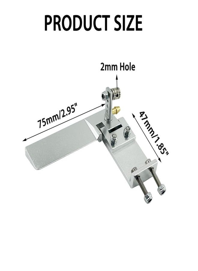 URIMPAVIDO 1PC RC Boat Aluminium Alloy Rudder with Water Inlet Pick Up Absorbing Steering for RC Boat Ship Building Part (75mm Silver) - Image 3